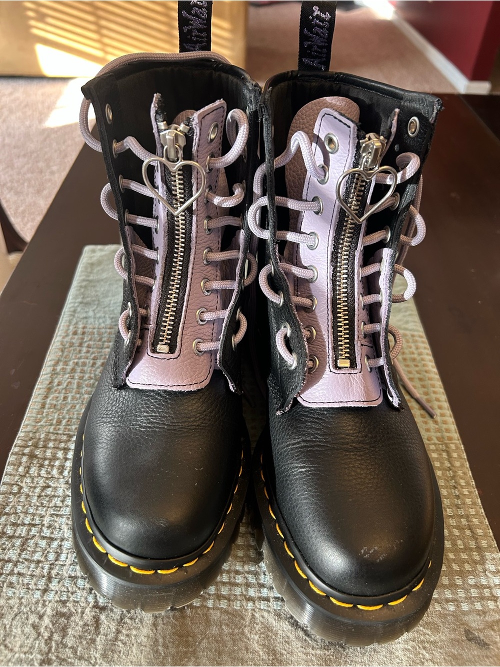 Dr Martens 1460 Purple Hearts Virginia Boots Satin Lace Up women’s 7 - Picture 5 of 7